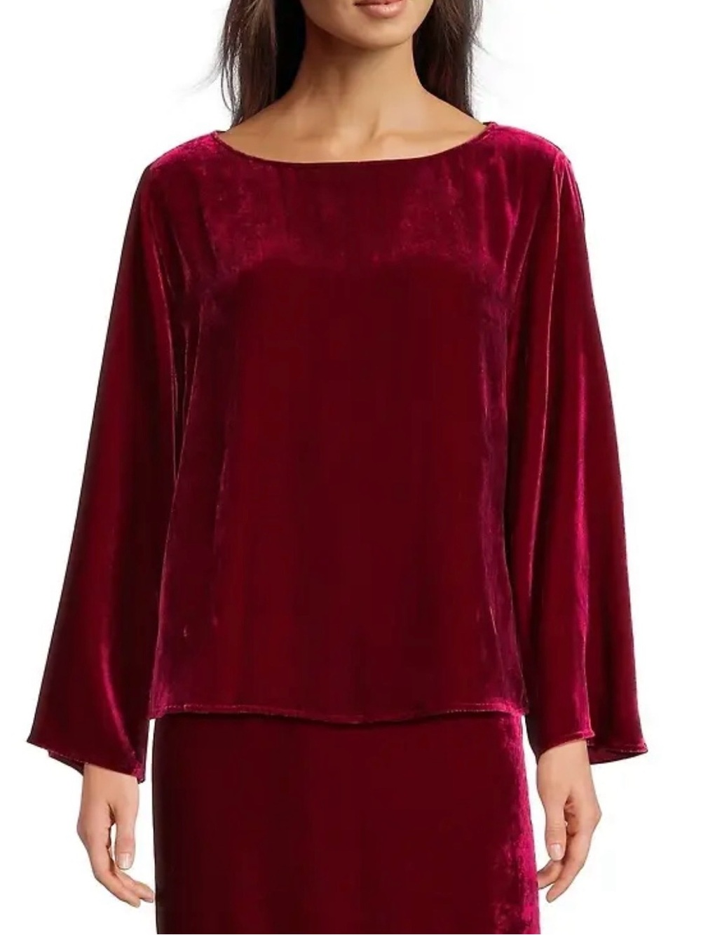 Eileen Fisher Velvet Boat Neck Bracelet Sleeve Top sz. XXS
